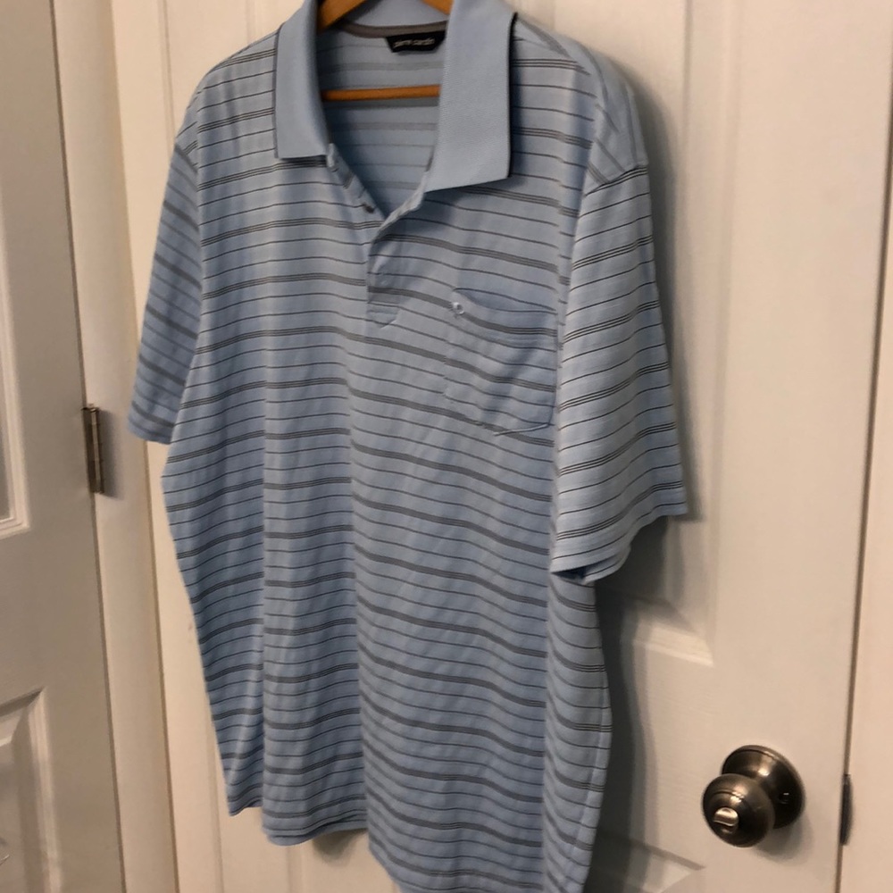 Pierre Cardin Blue Striped Polo Shirt XXL